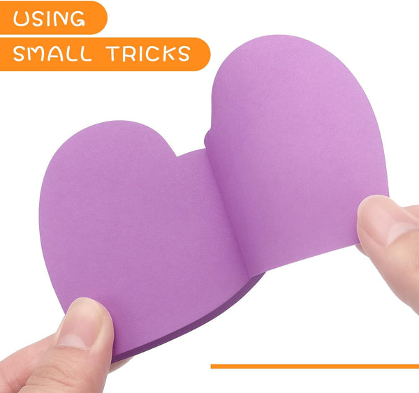 SIMONA Heart Shape Sticky Notes 3x3 in 8 Color Bright Colorful Sticky Pad 8 Bright Colors 8 Pads