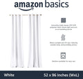 Amazon Basics Room Darkening Blackout Window Curtain with Grommets, Noise Reducing, 100% Blackout, 52 x 96 inches, White, Set of 2 52"W x 96"L