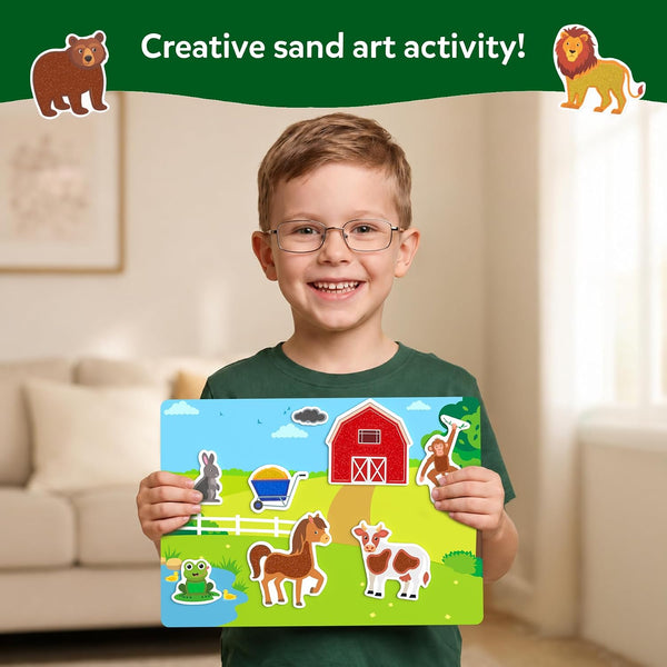 Skillmatics Sand Art Activity - Animals, Create & Stick 50+ Colorful Stickers, Creative Craft Kits & Supplies for Kids, Gifts for Girls & Boys