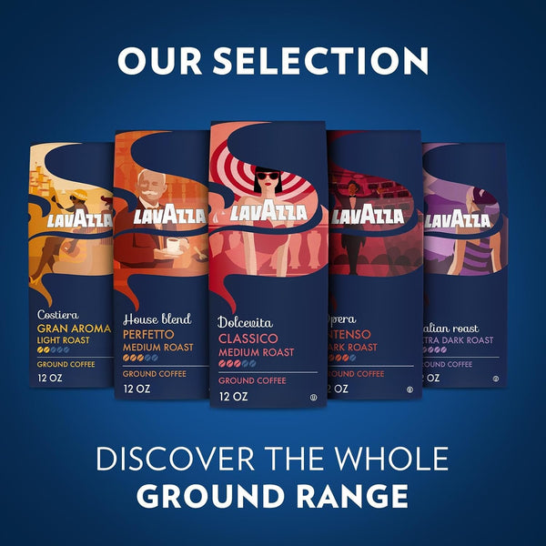 Lavazza Italian Roast Ground Coffee 12oz Bag, Extra Dark Roast (Pack of 1) - Package May Vary Italian Roast Ground 12 Ounce (Pack of 1)