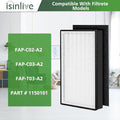 2 Pack A2 Replacement Filter Compatible with 3M Filtrete Room Air Purifier Models FAP-C02-A2, FAP-C03-A2, FAP-T03-A2, Part # 1150101 A2 2 Pack
