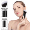 Retractable Kabuki Brush, Travel Powder Face Makeup Brushes | Portable Flawless Makeup Brush for Foundation, Blush, Bronzer, Buffing, Cruelty Free
