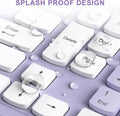 Wireless Keyboard and Mouse Combo Silent for Office and Home(Purple)