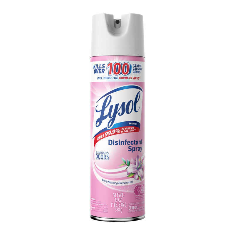 Lysol Disinfectant Spray, Sanitizing and Antibacterial Spray, for Disinfecting and Deodorizing, Early Morning Breeze, 1 Count, 19 Fl Oz Each
