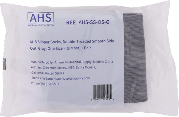 Grippy Socks | Gray One Size Fits Most Non Skid Socks | 6 Pairs of Anti-Slip Socks