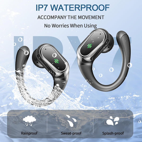Wireless Earbuds, 2025 Bluetooth 5.4 Headphones Sport, Bluetooth Earbuds with ENC Noise Canceling Mic, 75H Stereo Wireless Headphones IP7