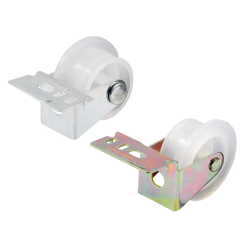 Prime-Line R 7147 1 In., Front Drawer Guide Rollers (Single Pack) | Plastic Wheel, Steel Bracket, White 1 Count (Pack of 1) Rollers
