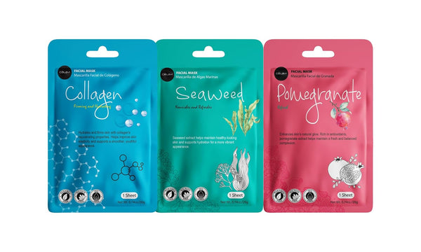 Celavi Essence Facial Sheet Face Mask Variety Set Classic Authentic Korean Moisturizing Skincare (12-Packs) | Variety set of Korean essence sheet