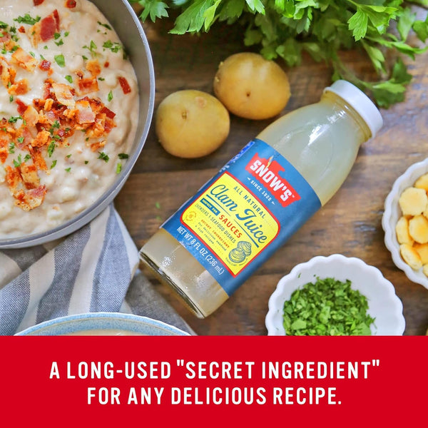 Snow's All Natural Clam Juice, 8 Fluid oz Bottle - Gluten Free, Keto Friendly - Great for Pasta & Seafood Recipes Clam Juice 8 Fl Oz (Pack of 1)