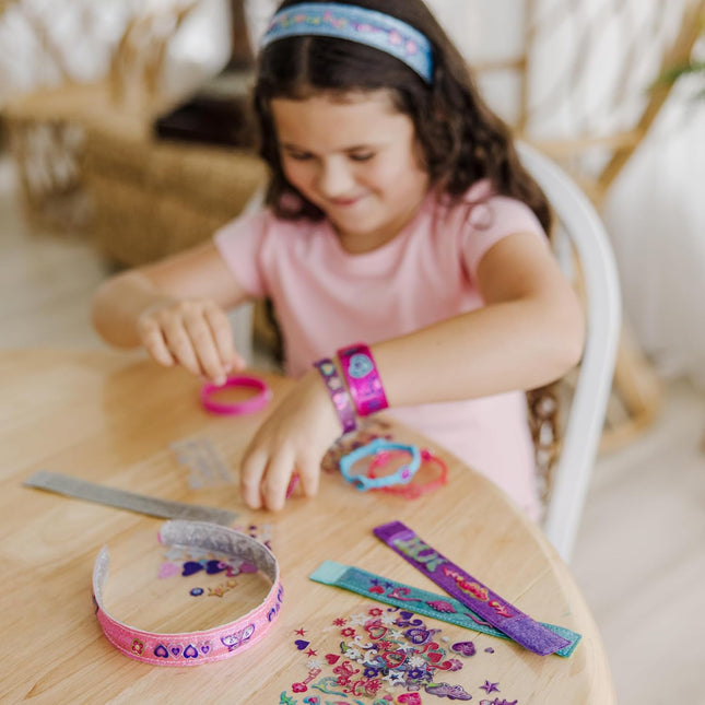 Melissa & Doug Design-Your-Own Bracelets with 100+ Sparkle Gem and Glitter Stick