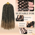 Passion Twist Hair 12 Inch 8 Packs Passion Twist Braiding Hair Water Wave Crochet Hair Extensions Bohemian Braids Passion Twist Crochet Hair Ombre