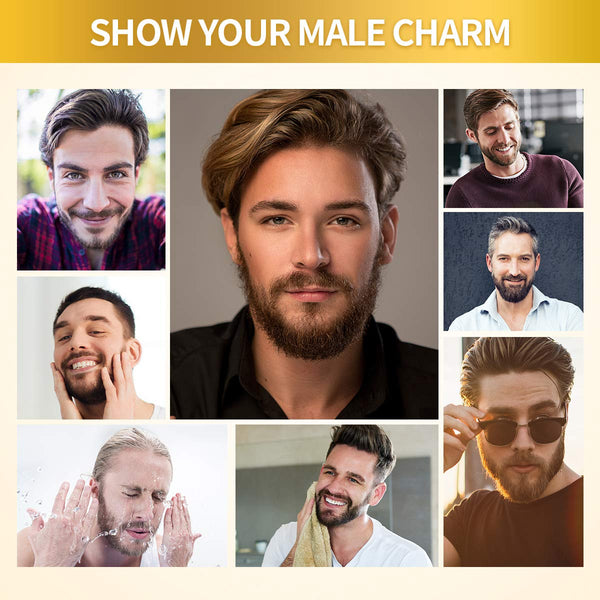 Beard Growth Oil With Biotin Caffeine, Stimulate Beard Growth Serum For Facial Hair Treatment, Promote Hair Regrowth For Men Full Longer Masculine