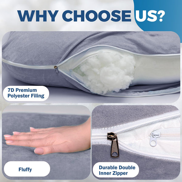 PILLANI Cooling Pregnancy Pillows for Sleeping – 57-Inch Maternity Pillow for Pregnant Women with Removable Washable Cover – Support for Back,