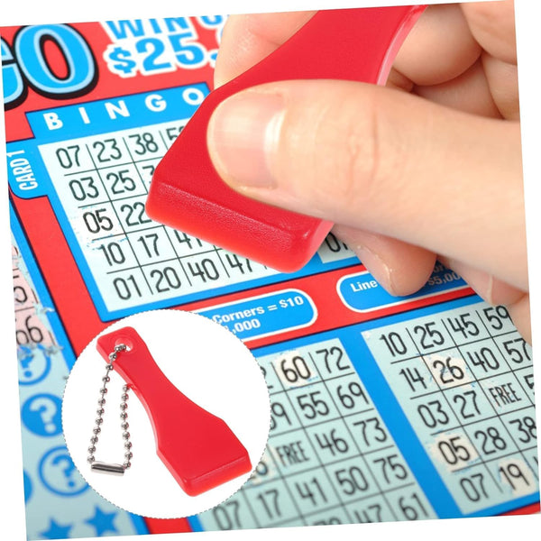 10Pcs Red Lottery Ticket Scraper Lottery Ticket Scratcher Sticker Label Remover Plastic Small Scraper Shovel Shape Lottery Scratcher Lottery