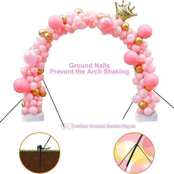 Balloon Arch Kit, 7.4ft Balloon Arch Stand Frame with Base: for Wedding Baby Shower Birthday Party Decorations Black