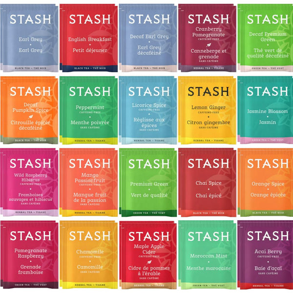STASH Premium Tea Sampler Assortment Gift Box | 56 Count | Prime Tea Variety - Earl Grey, Black, Fruit, Citrus, Green, Herbal, Raspberry and More
