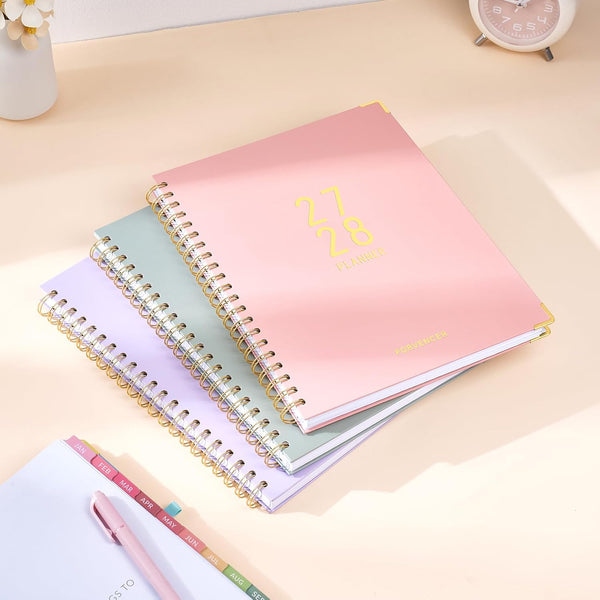 Forvencer Planner 2027-2028, 18 Month Calendar Planner, Jan 2027-June 2028 Pink 6.3"x8.4" (Jan 2027 - Jun 2028)