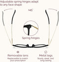 Gaoye Blue Light Blocking Glasses - Trending Round TR90 Frames, Metal Arms, UV400 Protection - Matching Soft Case *1-light Black Frame/Transparent
