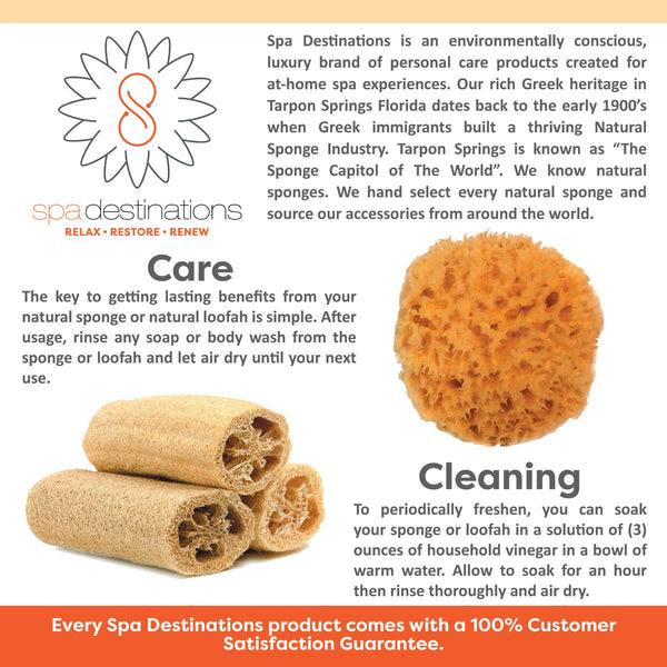 Spa Baby Absorbent Natural Bath Sponge Spa Destinations. Ultra Soft Premium Sea Wool Sponge, Biodegradable, Bath Accessories Baby and Kids, Infant