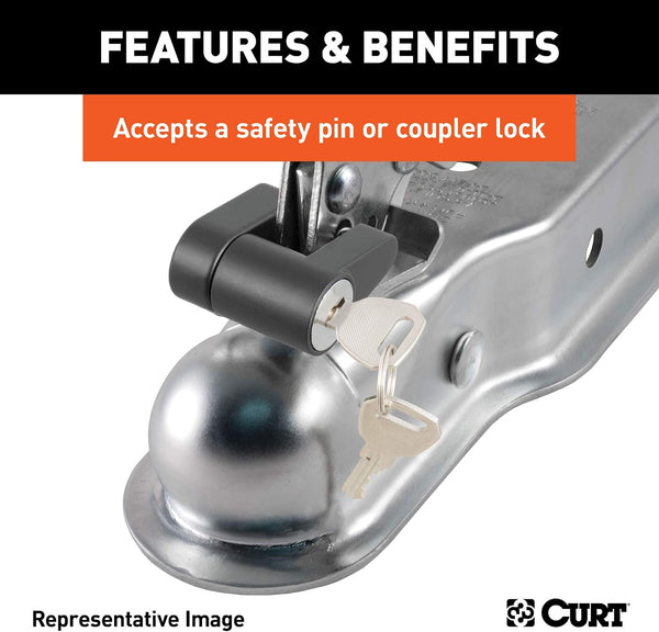 CURT 25194 Posi-Lock Coupler Replacement Latch for 2-Inch Trailer Hitch Ball, CLEAR ZINC