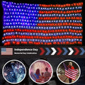MZD8391 American Flag Lights 420 Super Bright LEDs, Waterproof LED US Flags Light for 4th of July Decorations, Memorial Day, Independence Day,
