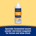 Farnam Wonder Dust Wound Powder, Blood Coagulant for Horses and Show Stock, For Use on Proud Flesh, Granulated Tissue, Stop Bleeding, 4 Ounces