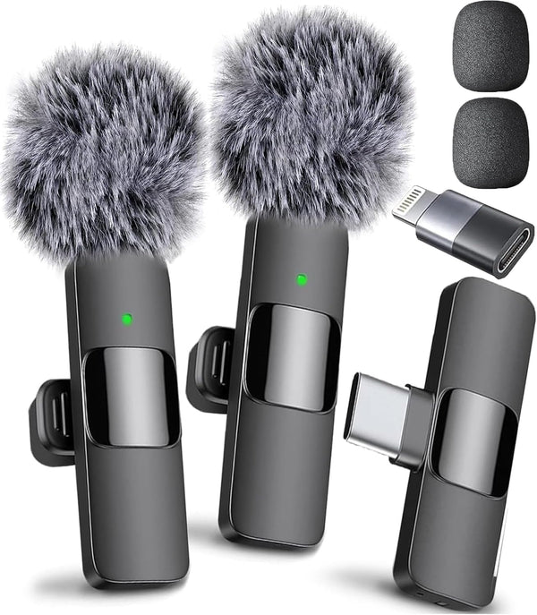 Mini Mic Pro (Latest Model – Microphone for iPhone & Android, Wireless Mini Microphone, Clear Voice, Noise Cancelling, Lavalier Mic for TikTok,