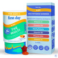 First Day Kids Multivitamin Gummies - Multivitamin for Kids Ages 4+, Delicious Strawberry & Orange, Beta Carotene, Fruit & Vegetables - Childrens