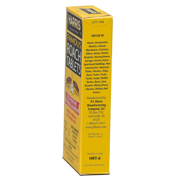 Harris Roach Tablets, Boric Acid Roach and Insects Killer with Lure, Alternative to Bait Traps (6oz, 145 Tablets), Yellow 6 oz