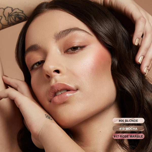 FOCALLURE 3 Pcs Cream Contour Sticks,Shades with Highlighter & Bronzer & Blush,Non-greasy Long-wear Face Contouring Pen,Easy to Sculpt the Face
