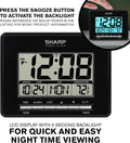 Sharp Atomic Digital Alarm Clock | Auto Set, Time Display, Date Display, Temperature Display