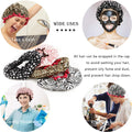 4 Pcs Shower Cap for Women Double Waterproof Layers Reusable Elastic 4 Count (Pack of 1)