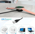 Compatible with Fitbit Sense/Versa 3 2 Pack Replacement USB Charging Cable Dock Stand for Sense/Versa 3 Accessories Black