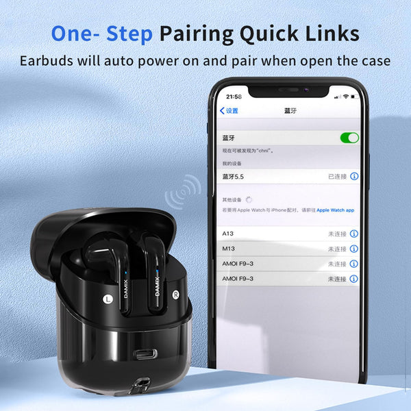 2 Pairs Wireless Earbuds Bluetooth 5.5 ,Wireless Ear Buds HIFI Bass Stereo Headphones with Noise Cancelling, LED Display Power in Ear Earphones