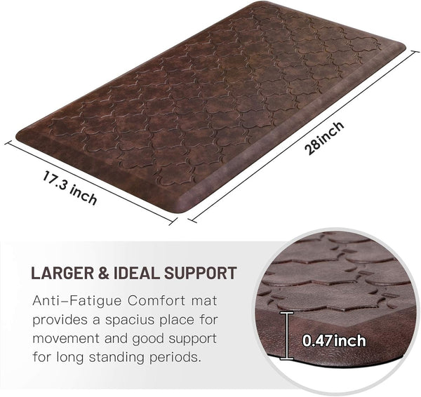 WISELIFE Kitchen Mat Cushioned Anti Fatigue Floor Mat,17.3"x28", Thick Non Slip Waterproof Kitchen Rugs and Mats,Heavy Duty Foam Standing Mat for