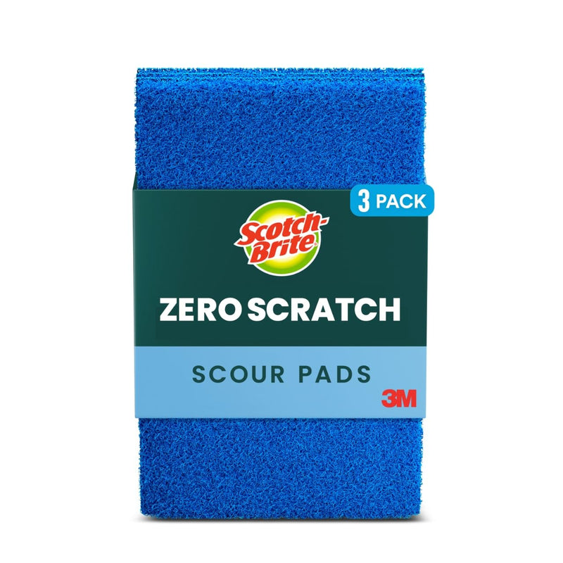 Scotch-Brite Non-Scratch Scour Pads, Scouring Pads for Kitchen and Dish Cleaning, 3 Pads 3 Pack