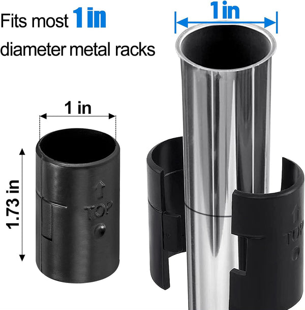 16 Wire Shelving Shelf Lock Clips for 1" Post, 8 Pairs of Shelving Sleeves Replacements for Wire Shelving System, Plastic Shelf Locking Clips