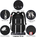 Della Gao Laptop Backpack for Men, Large Anti-Theft Business Travel Backpack with USB Charging Port, Water Resistant College Computer Bag for