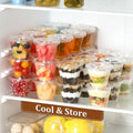 AOZITA [50 Sets, 9 oz Clear Plastic Cups With Flat Lids No Hole, Disposable Cups With Lids for Ice Cream, Pudding, Cake, Snacks Smoothie,