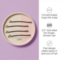 Diane 2.5” Curved Black Bobby Pins, Large Flat Hair Pins with Ball Tips for Long & Thick Hair, Updos, Flyaways, Protective Hairstyles & Doobie