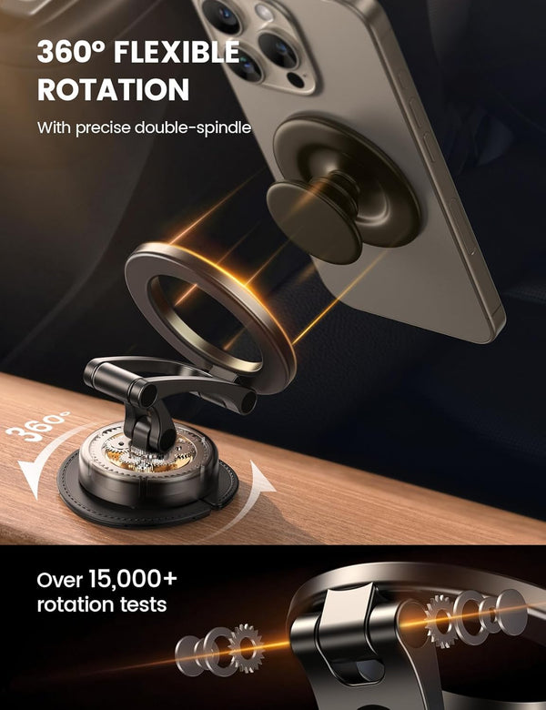Lamicall for Magsafe Car Mount [All-Metal] Magnetic Phone Holder for Your Car, [Flexible Three-Axis] Cell Phone Car Mount Dashboard with N55