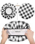 Auban Shower Cap, Shower Cap for Women Terry Cloth Lined EVA Exterior Reusable Double Layer Waterproof, Large Bath Hair Cap, Hotel Travel