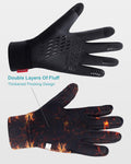 anqier Winter Gloves, Windproof Warm Touchscreen Gloves Men Women for Cycling Running Outdoor Activities Black-B Medium