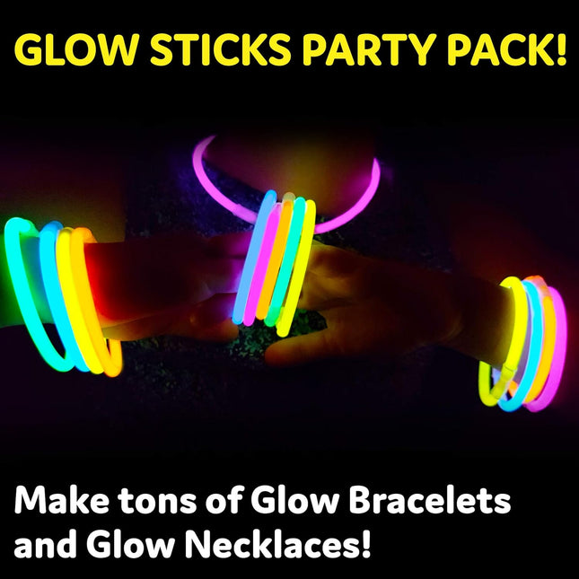 Partysticks Glow Sticks Party Supplies 100Pk - 8 Inch Glow in the Dark Light up 