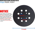 2 Pack 5 Inch 8 Hole Hook and Loop Sander Pad for Ridgid R2600, R2601 5" Random Orbit Sanders - Replacement Backing Sanding Pad for Pad Part