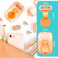 DreamGenius Travel Razors for Women Include 1 Handle and 5 Cartridges, Extra Smooth 5-Blade Travel Essentials Razor with Case for Shaving, Orange