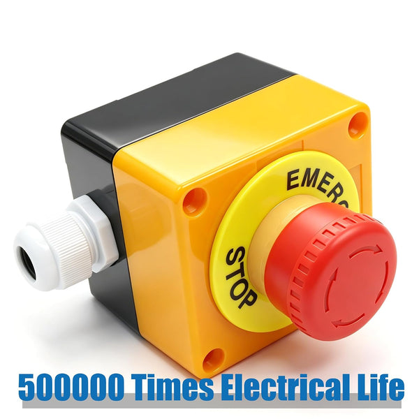 Mxuteuk 22Mm 2 NC Red Mushroom Emergency Stop Push Button Switch AC 660V 10A Switch Station Box LA36-02ZS-BOX-Y