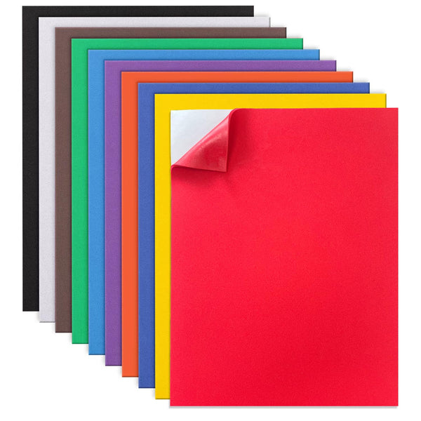 MEARCOOH Self Adhesive Foam Sheets, 10 Colors 9X12 Inch 2Mm Sticky Eva Foam Paper for Crafts Cardmaking Photo Frames Classroom Scrapbooking