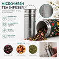 22 oz Ceramic Lined Tea Infuser Travel Tumbler, Micro-Mesh Stainless Steel Infuser, Pure Taste Ceramic Interior, Triple Insulated 12hr Hot Cold,