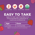 Maryruth Organics Vitamin Gummy | Kids and Toddlers Age 2+ | USDA | Daily Vitamin C | D3 | Zinc | Mixed Berry and Cherry | 2 Month Supply